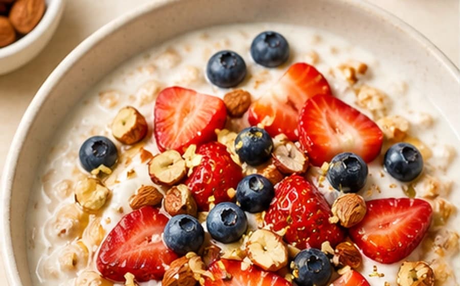 Berry oat breakfast bowl