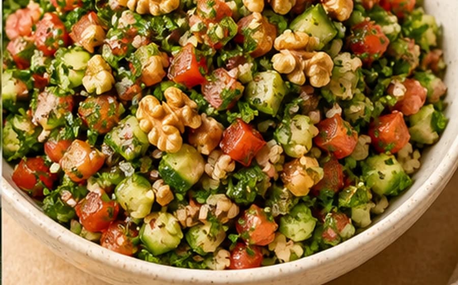 Summer walnut tabbouleh