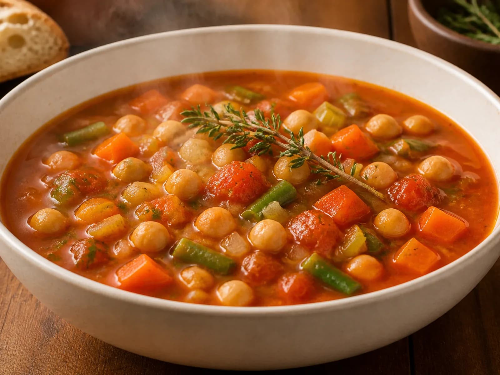 Chickpea and mixed vegetable soup