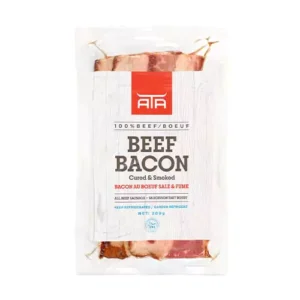 ATA Beef Bacon Cured & Smoked, 10x200g